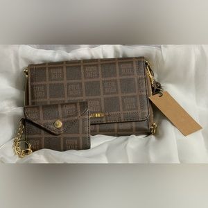 Steve Madden- Brown Crossbody With Cardholder/ Money Wallet